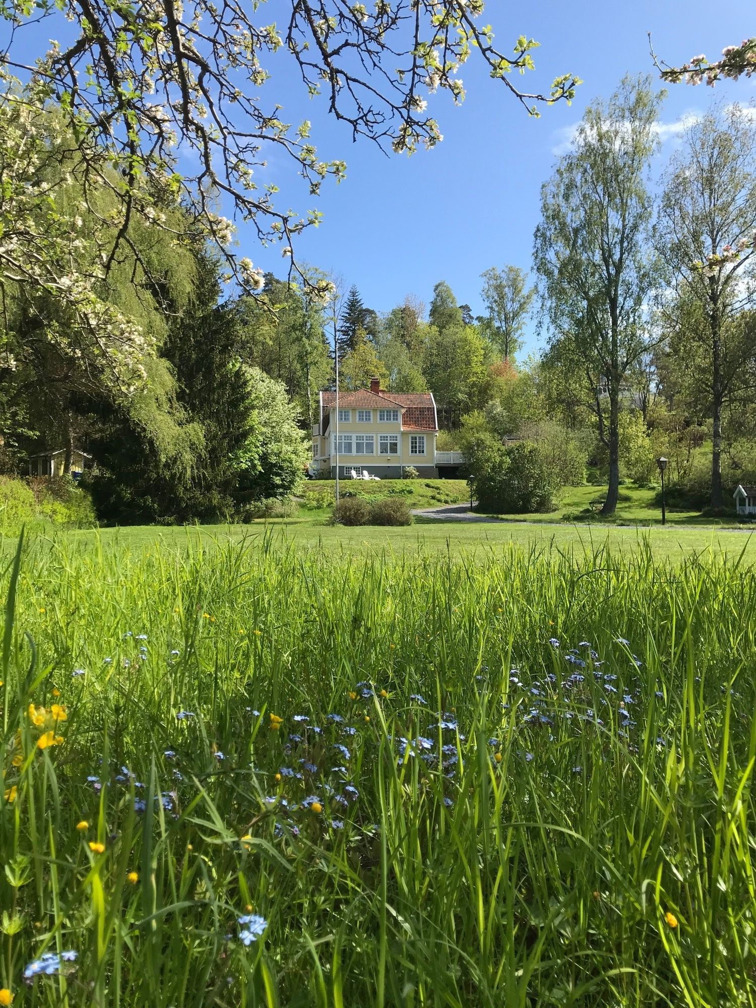 Sekelskiftshus med stor trädgård, nära havet